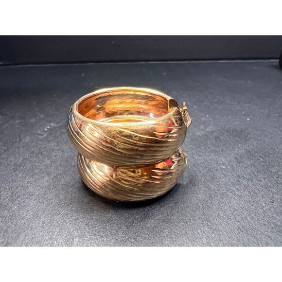 Rose Gold over sterling silver Italian hoop earrings - Picture 9 of 14